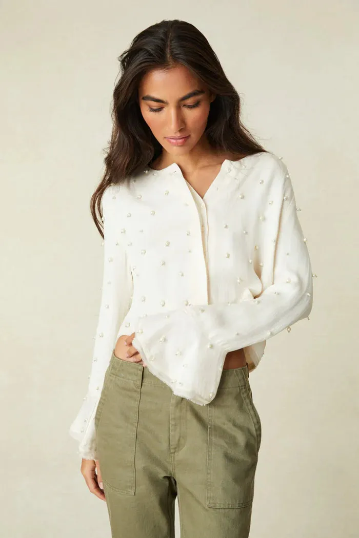 Loveshackfancy - Lyndon Cropped Top - Antique White