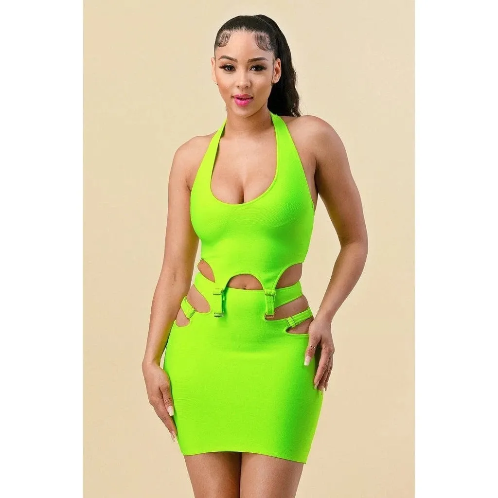 Missing Bae I'm Glowing Skirt Set - Brown