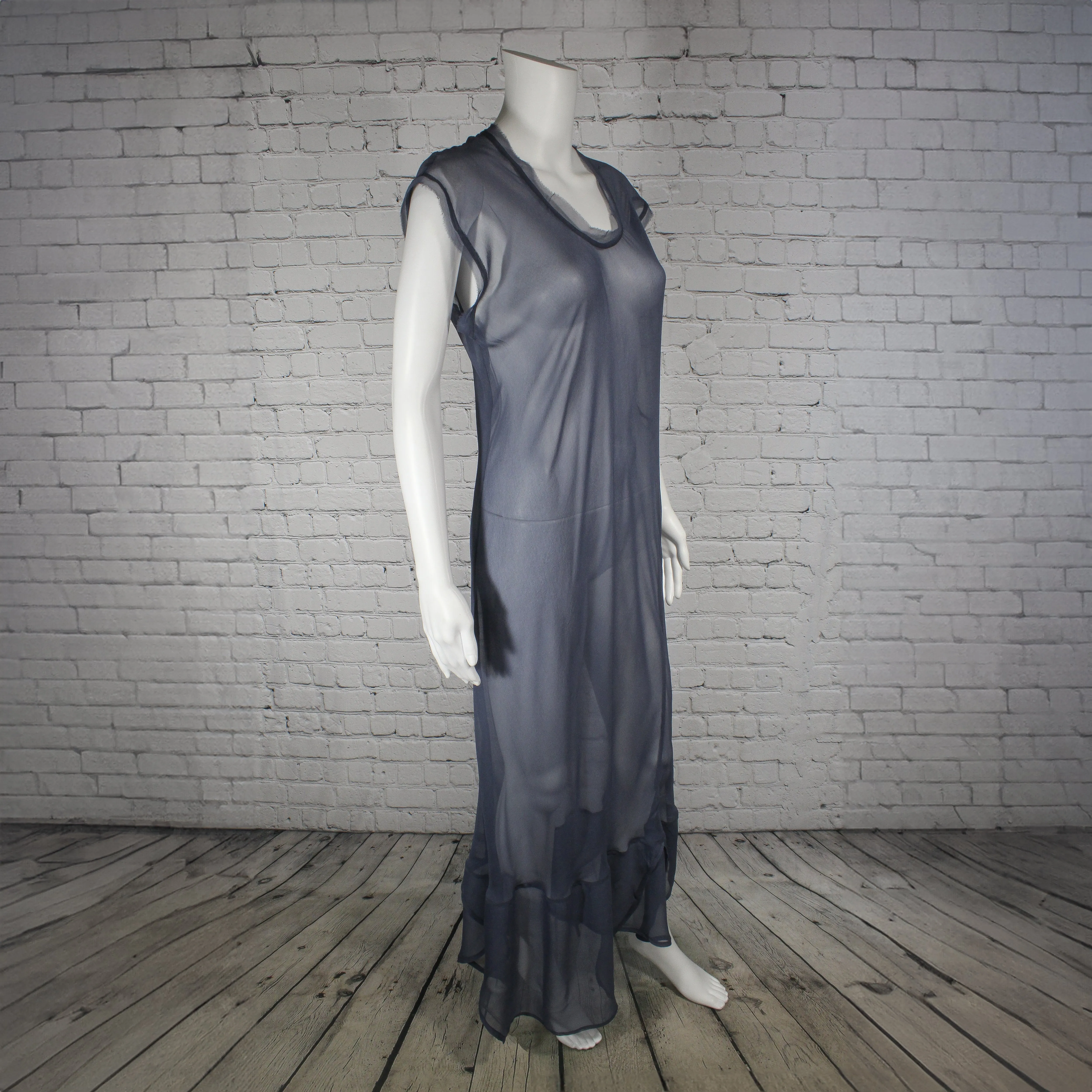 NEW! Zero Waste Dress in Blue/Gray by Kim Schalk