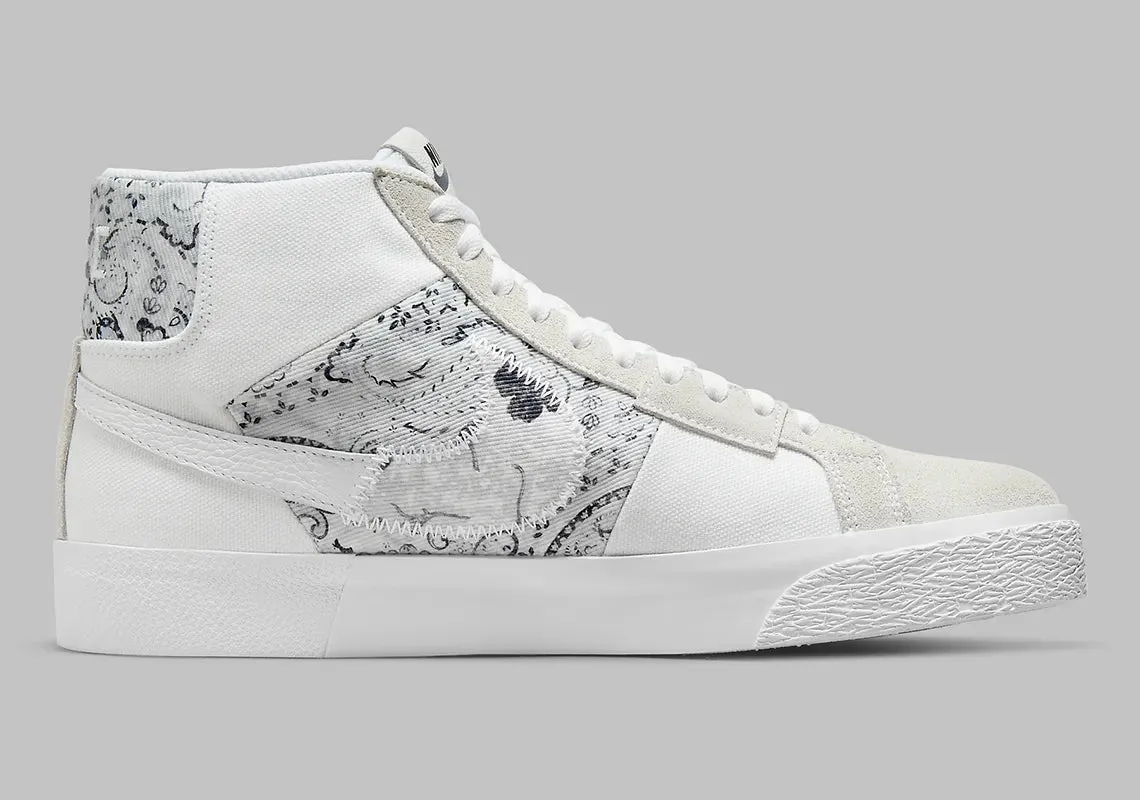 Nike SB Zoom Blazer Mid Premium Floral White Grey