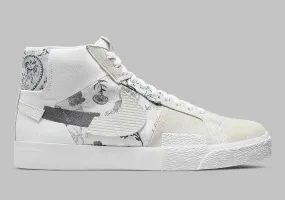 Nike SB Zoom Blazer Mid Premium Floral White Grey