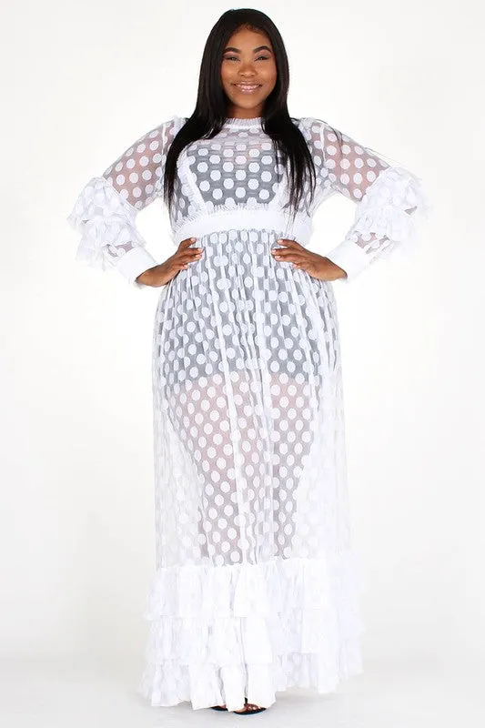 On The Dot Sheer Maxi Dress