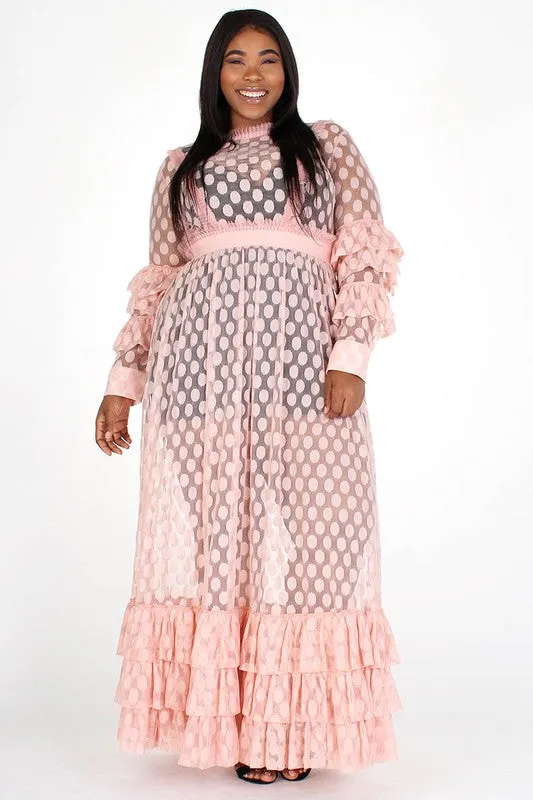 On The Dot Sheer Maxi Dress