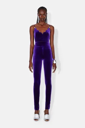 Pat Velvet Leggings - Purple