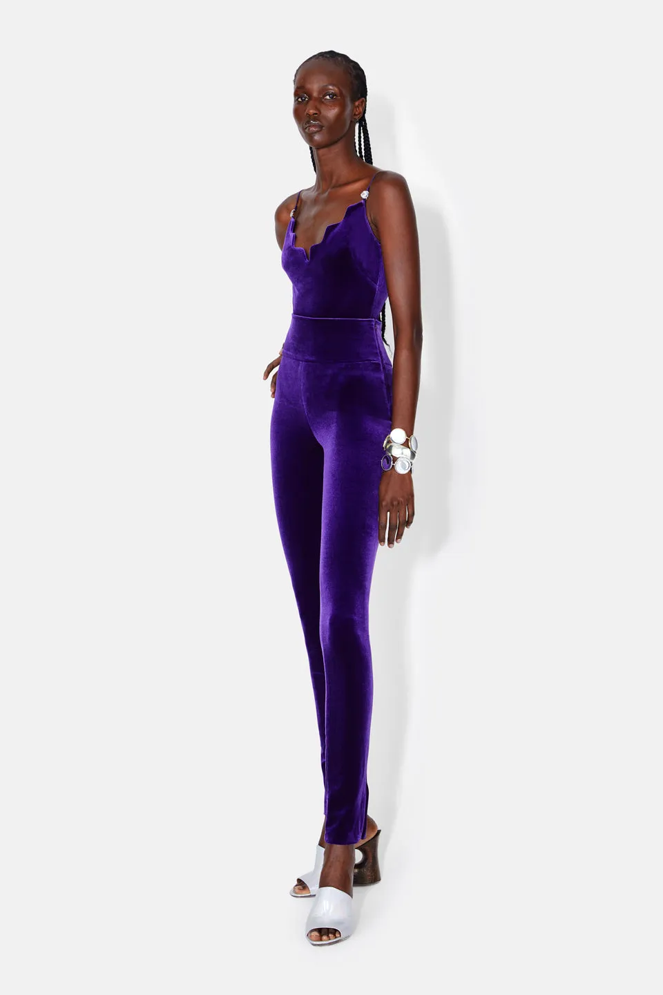 Pat Velvet Leggings - Purple