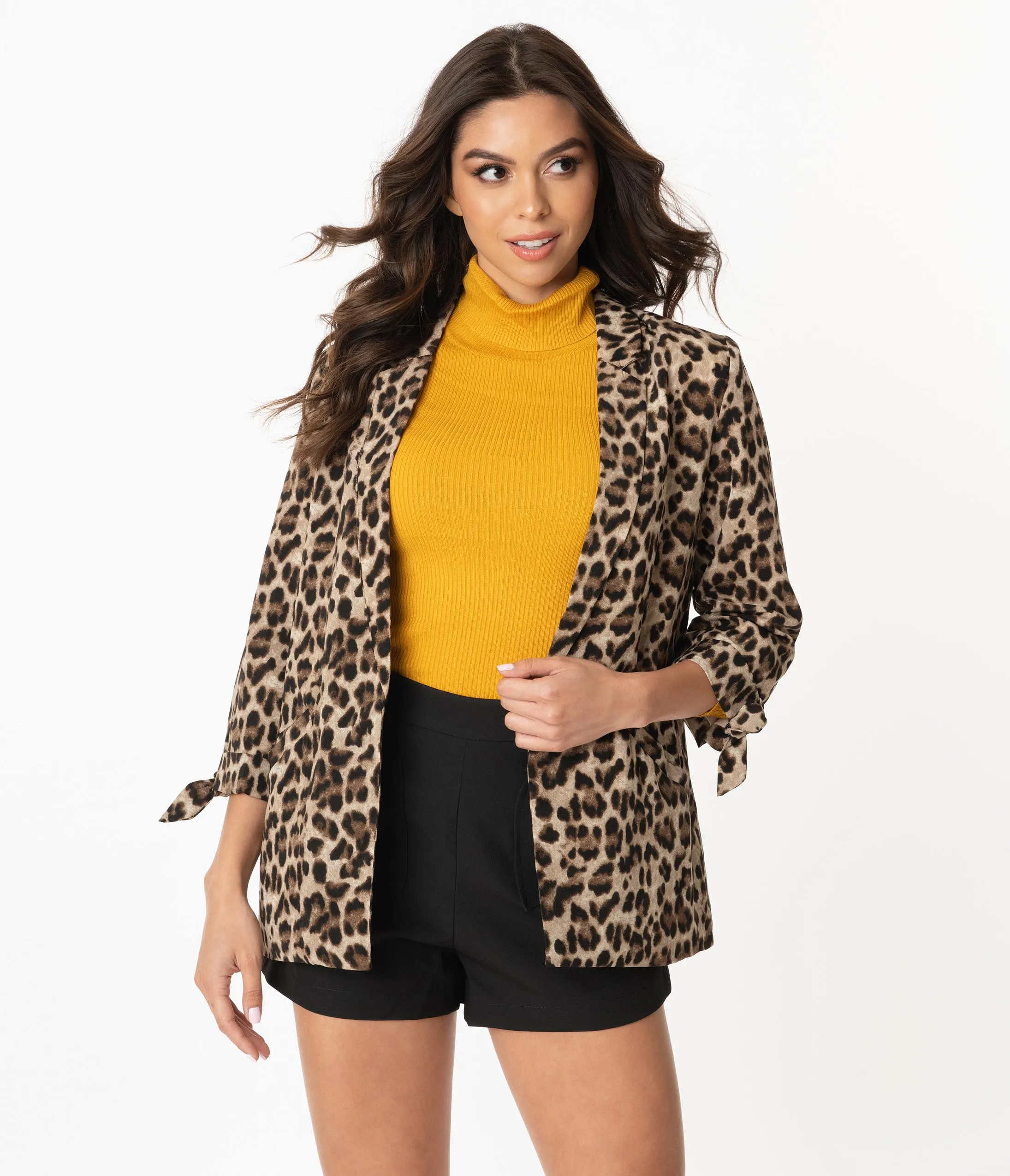 Retro Style Leopard Print Everyday Blazer