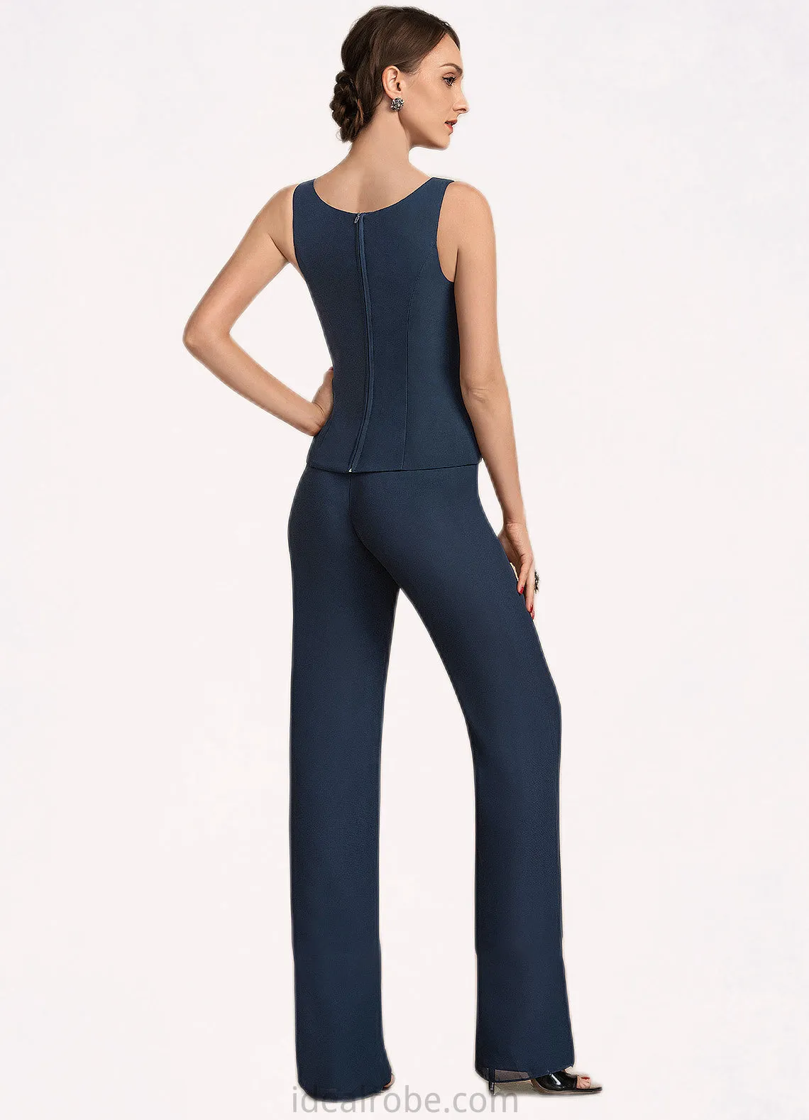 Rihanna Jumpsuit/Pantsuit Scoop Neck Floor-Length Chiffon Mother of the Bride Dress STK126P0014914