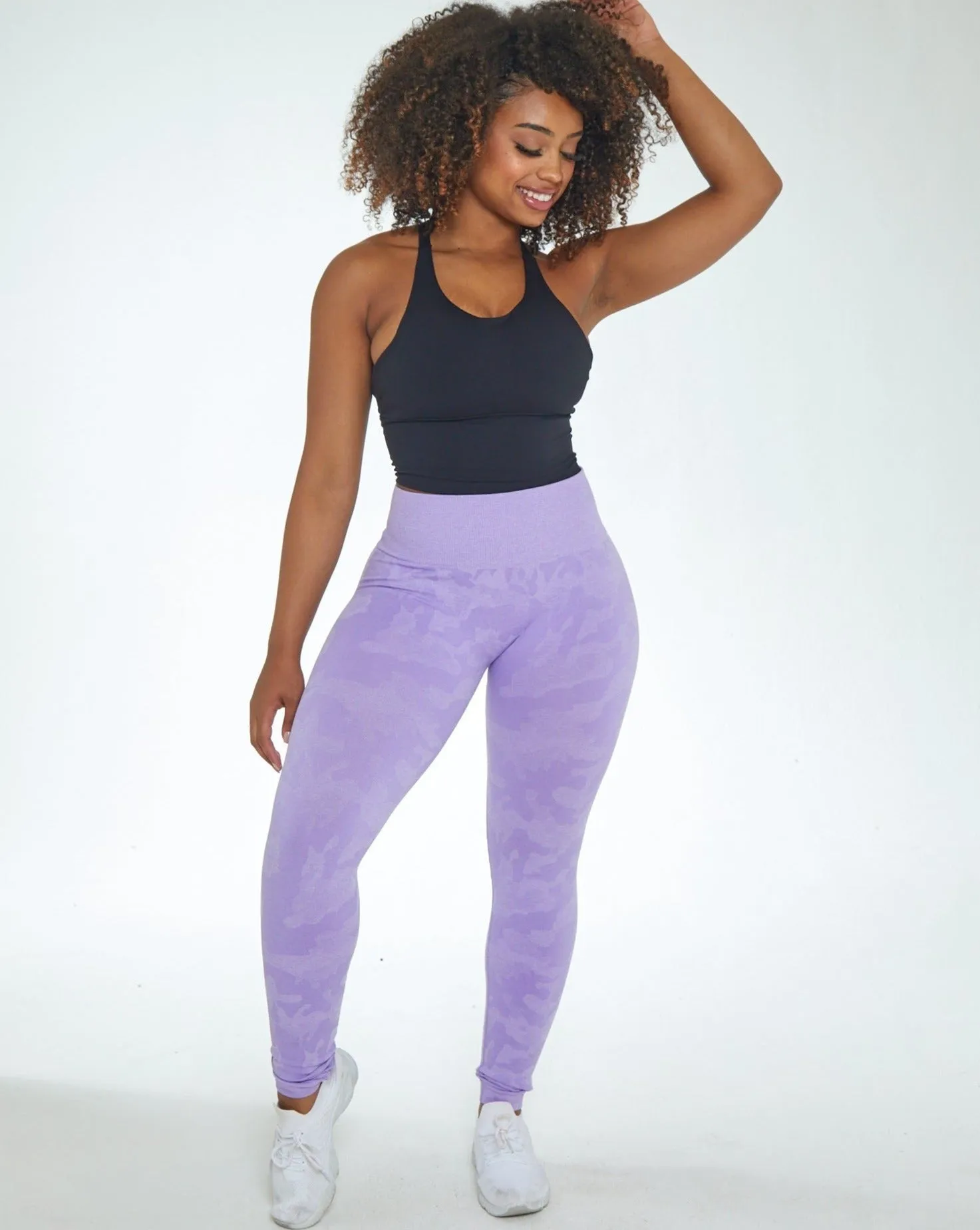 Rita Camo Seamless Leggings - Lilac