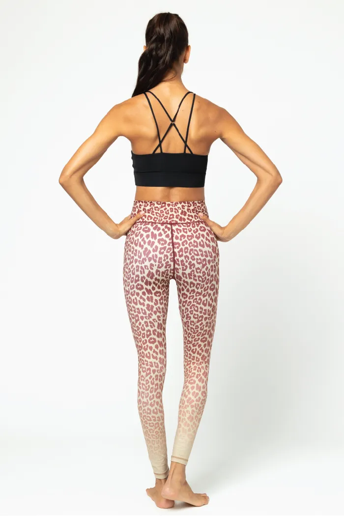 Rockell 7/8 Legging - Bordeaux Sand Leopard Ombre