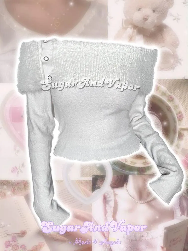 Snow Fairy Off-the-shoulder Knited Sweater Top