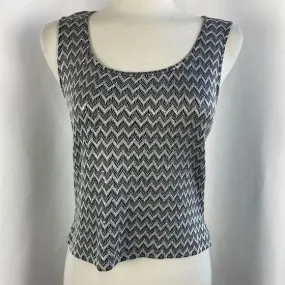 St Johnsilver chevron striped shell top NWT