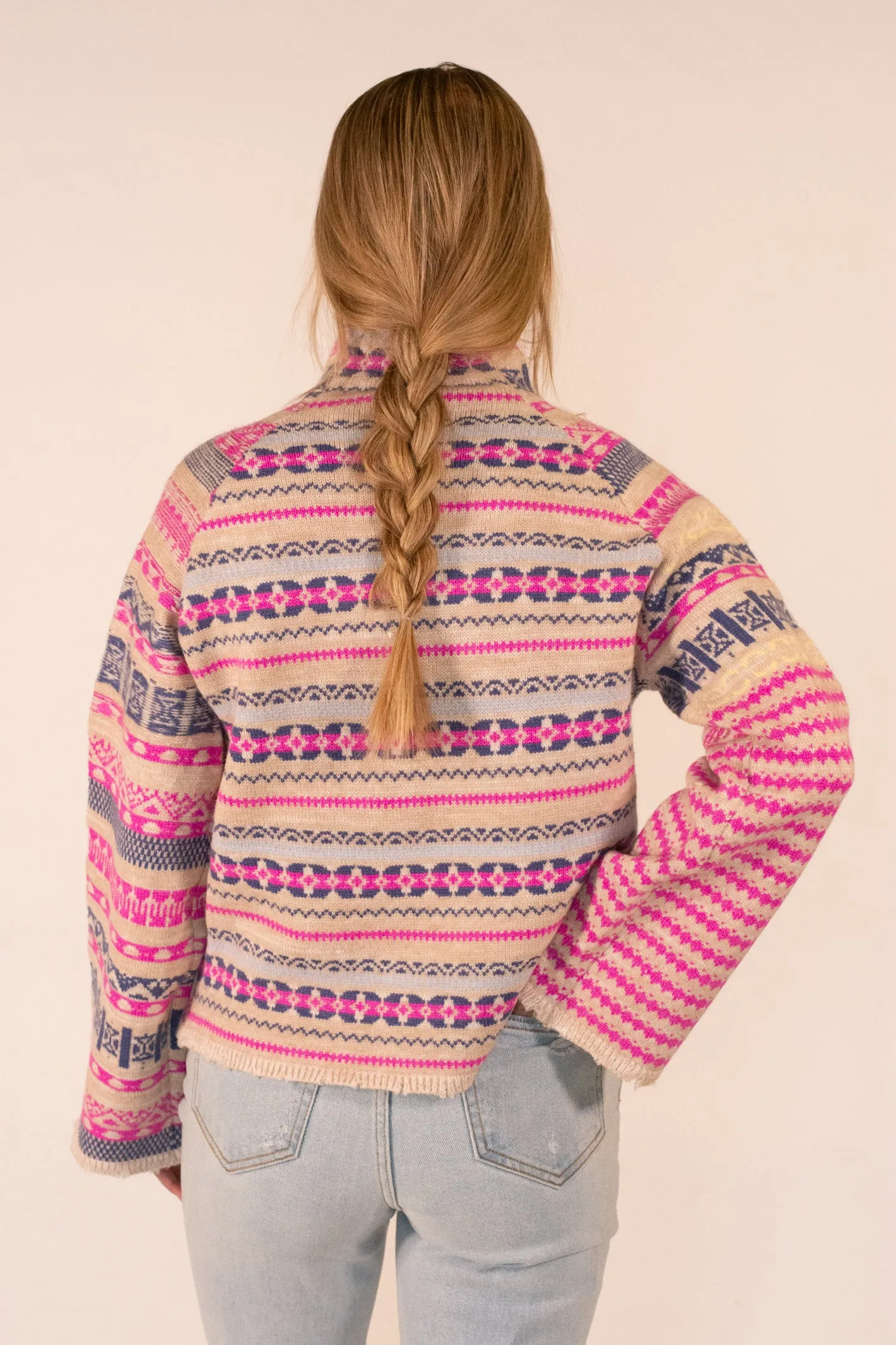 Sweetest Potential Patchwork Mock Neck Sweater