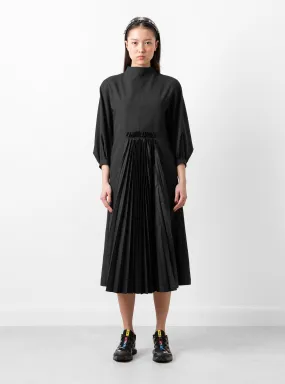 Taffeta Pleats Dress Black