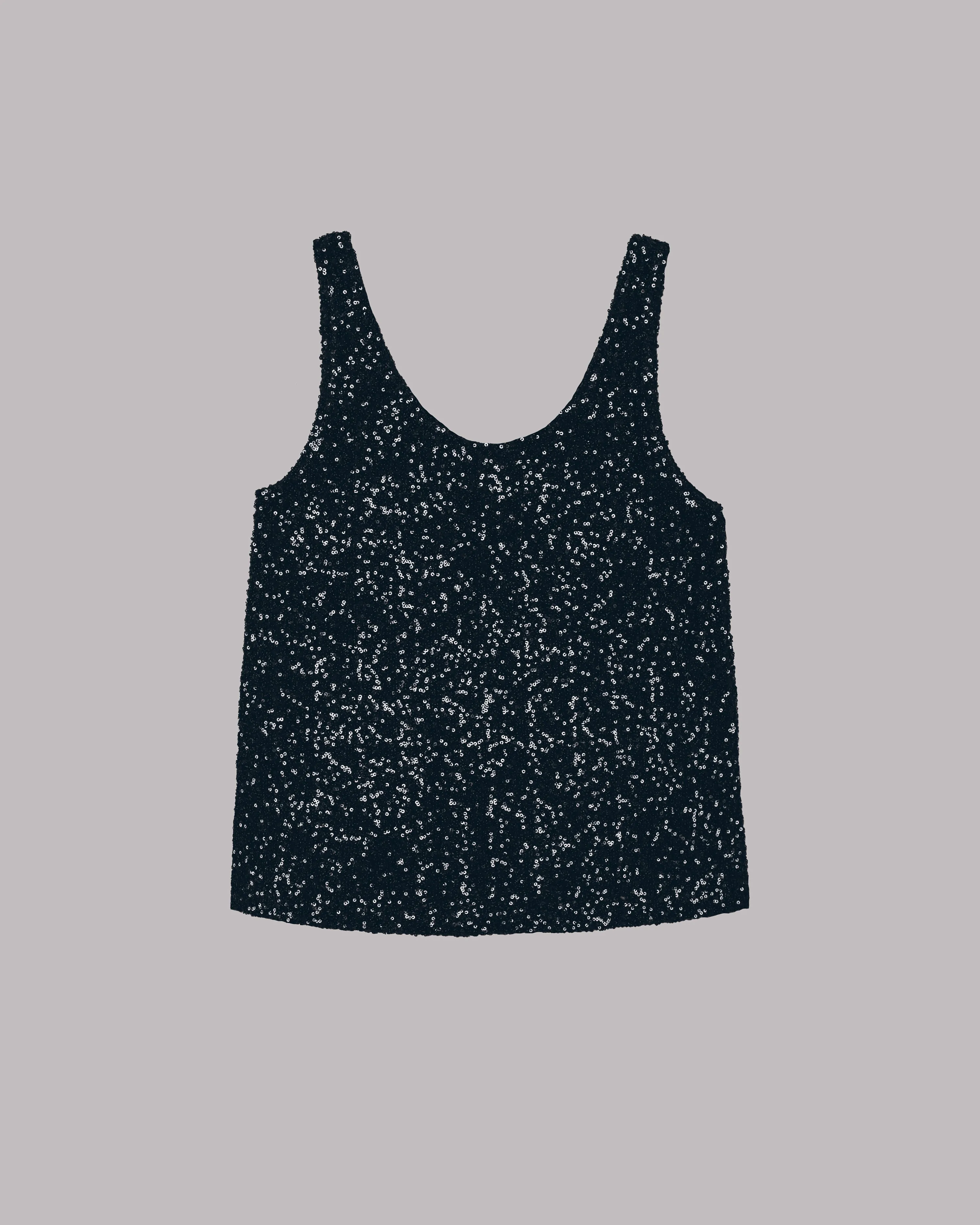 The Black Sequin Base Tank Top