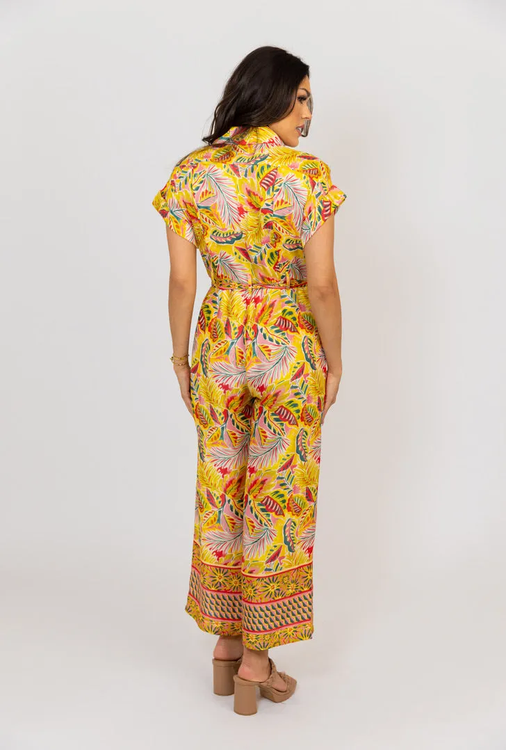 Tropical Satin Jumpsuit