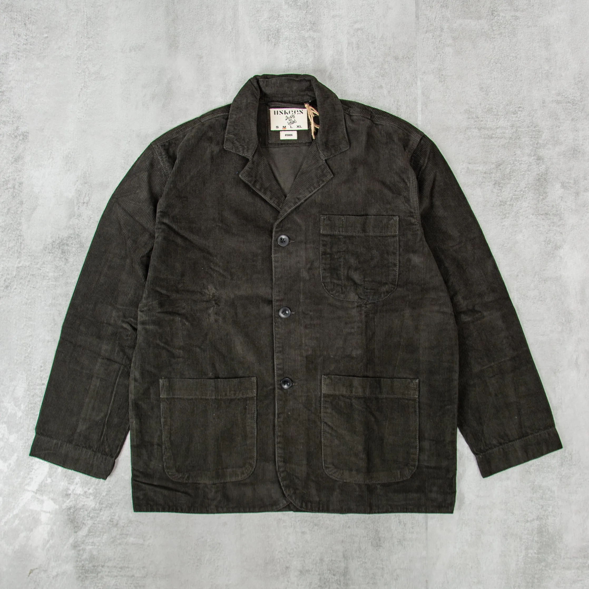 Uskees 3006 Organic Cord Blazer - Faded Black