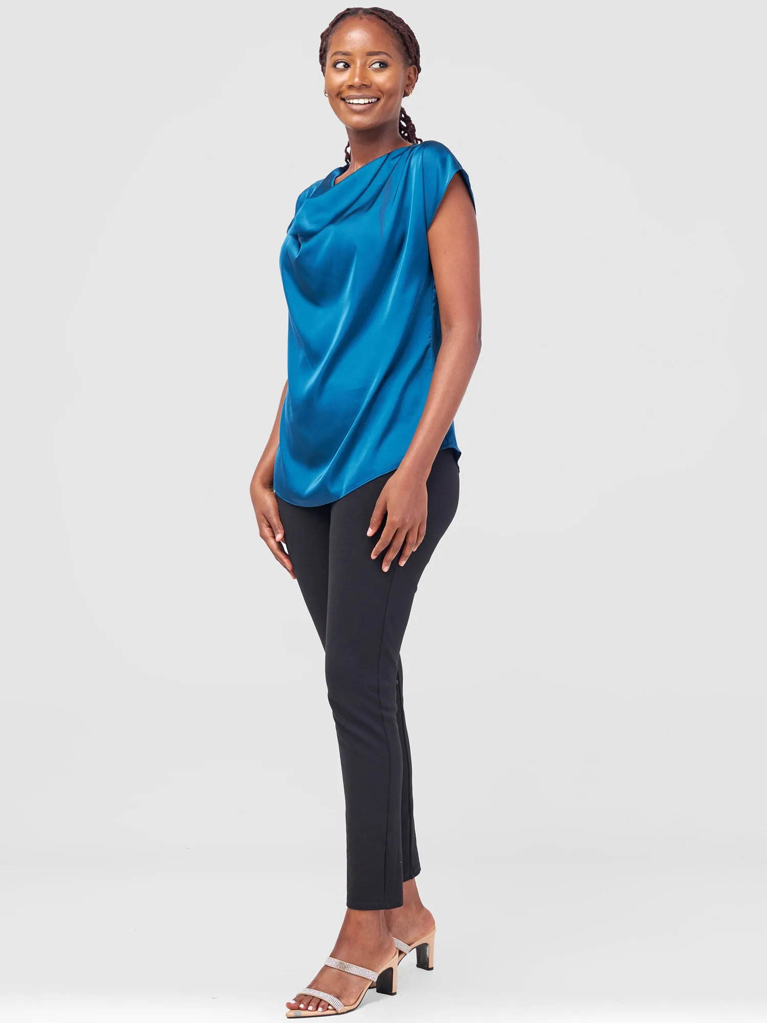 Vivo Tatili Drop Shoulder Cowl Top - Teal