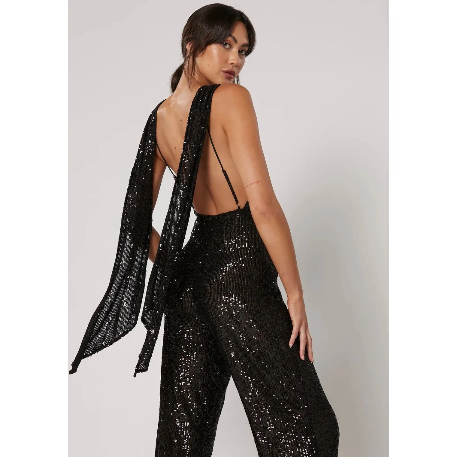 Winona Amara Jumpsuit - Black Sequin