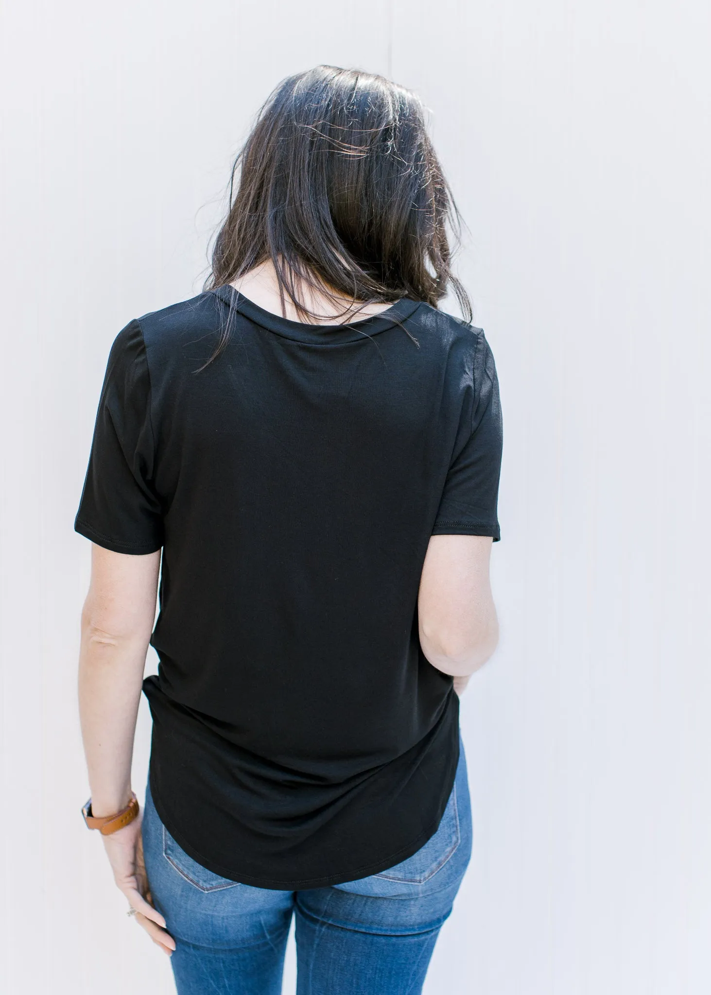 X Back to Basics V-Neck Tee in Black